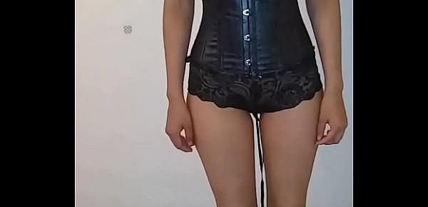  shy desi skinny on black corset does a Awkward Lap Dance - POV